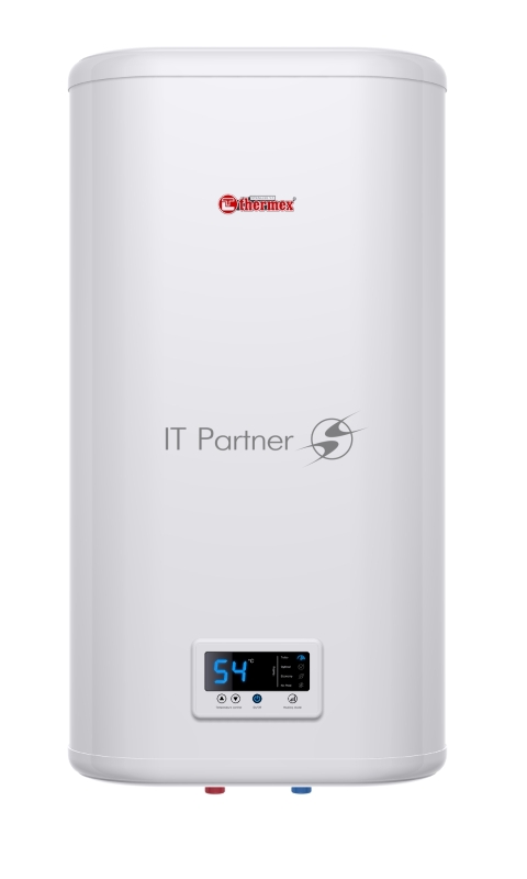 Водонагреватель THERMEX Flat Plus IF 50V (PRO) накопительный электрический 50 л потребляемая мощность 2 кВт (220 В) электронное управление магниевый анод (2 шт.) вертикальный монтаж на стену с нижней подводкой (½) максимальная температура нагрева вод