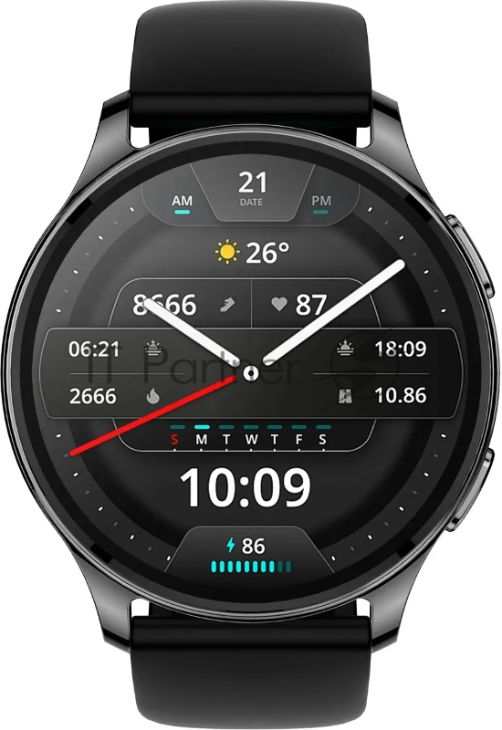 Смарт-часы Amazfit Pop 3R A2319 1.43 AMOLED корп.черный рем.черный (1746284)