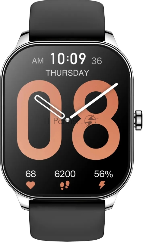 Смарт-часы Amazfit Pop 3S A2318 1.96 AMOLED корп.серебристый рем.черный (1746287)