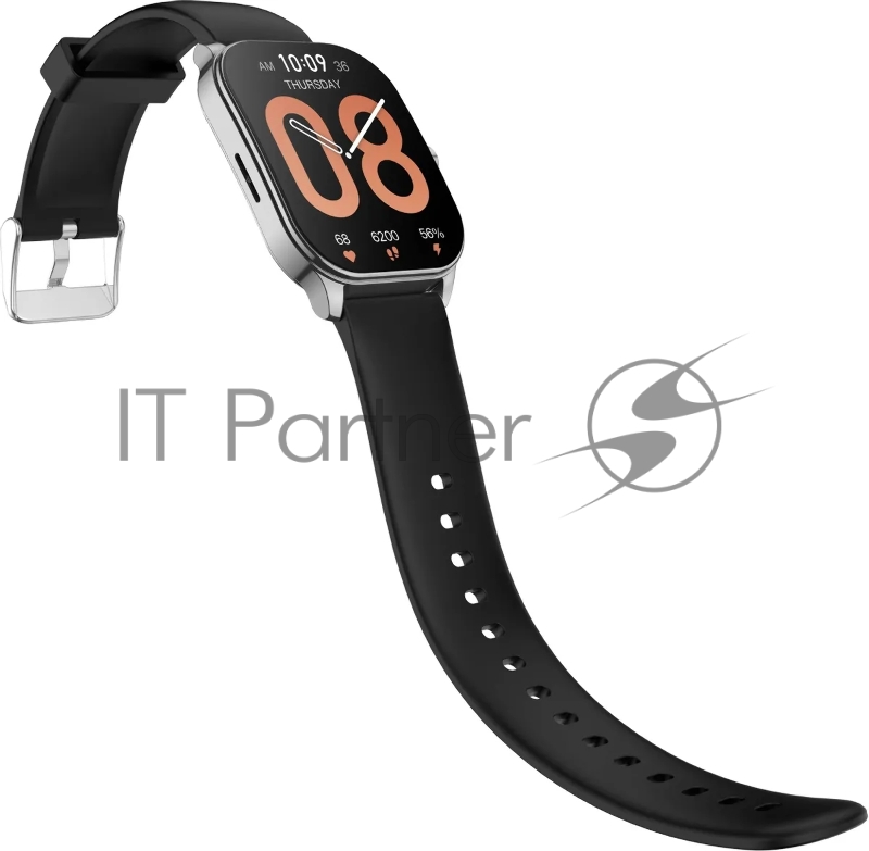 Смарт-часы Amazfit Pop 3S A2318 1.96 AMOLED корп.серебристый рем.черный (1746287)