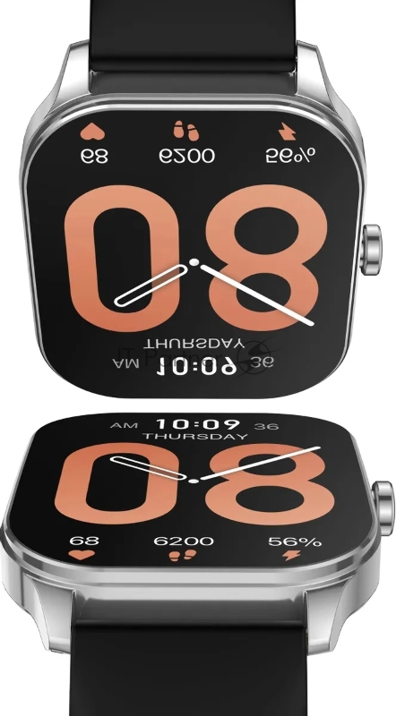 Смарт-часы Amazfit Pop 3S A2318 1.96 AMOLED корп.серебристый рем.черный (1746287)