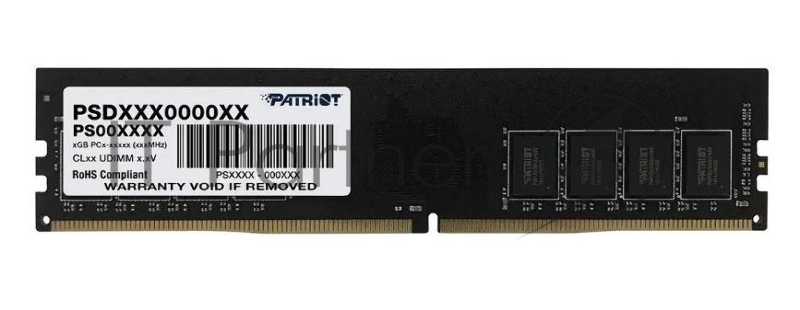 Модуль памяти PATRIOT Signature Line DDR4 Общий объём памяти 8Гб Module capacity 8Гб Количество 1 2666 МГц Множитель частоты шины 19 1.2 В черный PSD48G32002S