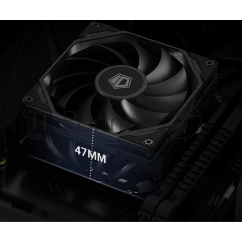 Кулер для процессора ID-COOLING IS-40-XT BLACK LGA1700/1200/115X/AM5/AM4 низкопрофильный высота 47mm (24шт/кор, TDP 100W, PWM, 4 тепл.трубки прямого контакта, FAN 92mm, черный) BOX