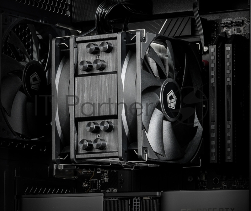 Кулер для процессора ID-COOLING SE-214-XT PLUS LGA1700/1200/115X/AM5/AM4 (16шт/кор, TDP 200W, PWM, 4 тепл.трубки прямого контакта, 2 x FAN 120mm) RET