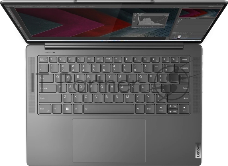 Ноутбук Lenovo Yoga Pro 7 14AHP9 14.5(3072x1920 IPS)/AMD Ryzen 7 8845HS(3.8Ghz)/16384Mb/1024SSD Radeon 780M/Cam/BT/WiFi/73WHr/war 1y/1.49kg/luna grey/Win11Home + 140W, RU kbd