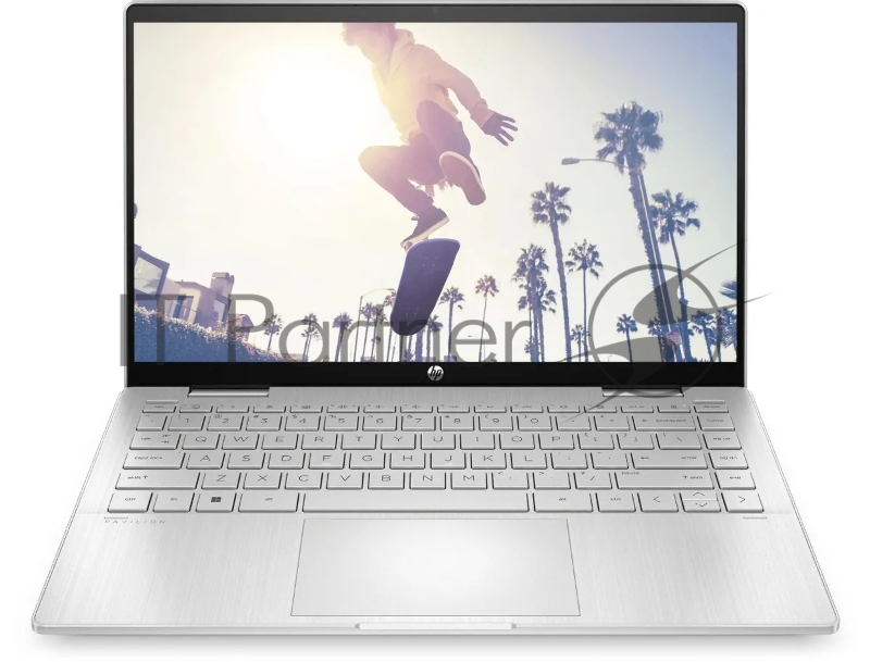 Ноутбук HP Pavilion x360 14-ek2005ci Core 5 120U 16Gb SSD512Gb Intel Graphics 14 IPS Touch FHD (1920x1080) Free DOS silver WiFi BT Cam (A16JVEA)