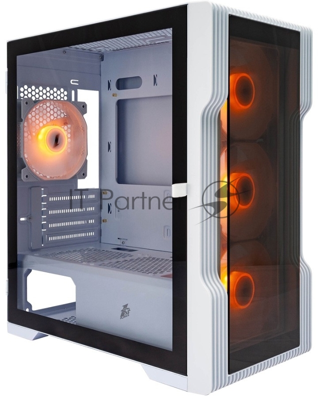 Корпус 1STPLAYER TRILOBITE T3-G ARGB White / mATX / 4x 120mm ARGB fans inc. / T3-G-WH-4F2-W(AP)
