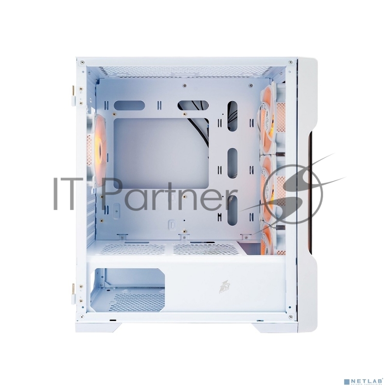 Корпус 1STPLAYER TRILOBITE T3-G ARGB White / mATX / 4x 120mm ARGB fans inc. / T3-G-WH-4F2-W(AP)