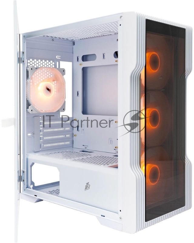 Корпус 1STPLAYER TRILOBITE T3-G ARGB White / mATX / 4x 120mm ARGB fans inc. / T3-G-WH-4F2-W(AP)