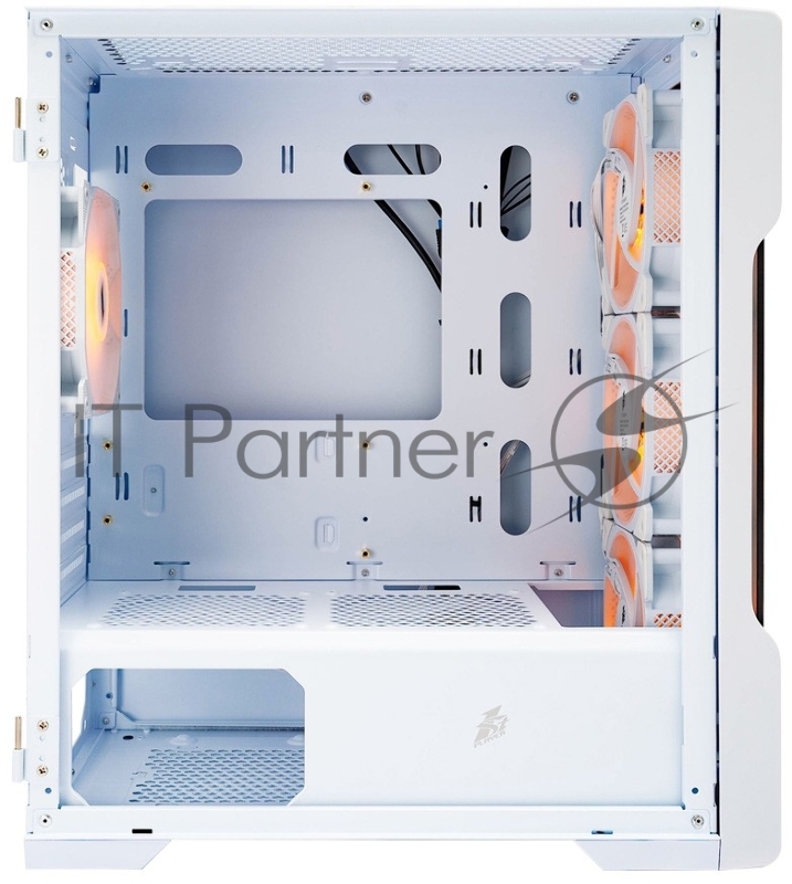 Корпус 1STPLAYER TRILOBITE T3-G ARGB White / mATX / 4x 120mm ARGB fans inc. / T3-G-WH-4F2-W(AP)