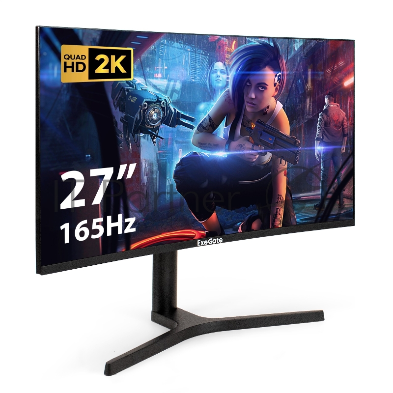 Монитор изогнутый игровой 165 Гц 27 ExeGate Combat EV2707C (VA Curved R1500 LED Grade A+, 1920x1080@165Гц, 250cd/m2, 3000:1, 178°/178°, 1ms, Speakers, HDMI2.0, DisplayPort, USB, аудио-выход, Flicker-free, FreeSync, Low Blue Light, кабель DP 1.5м, VES