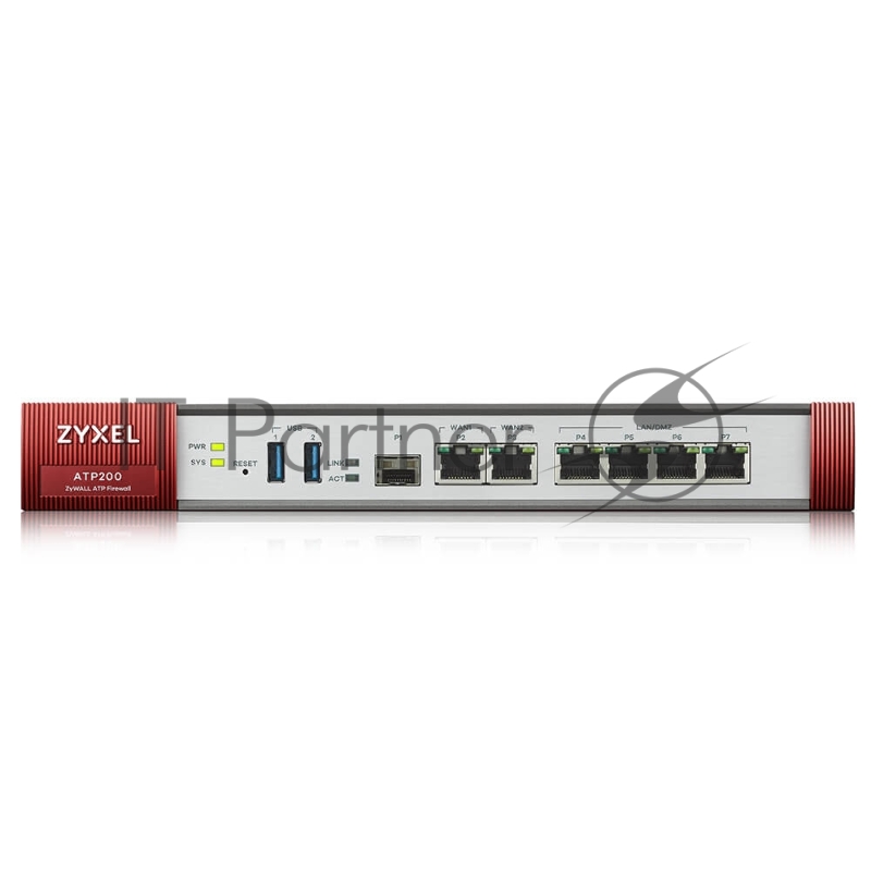 Межсетевой экран Zyxel ATP200, Rack, 3xWAN GE (2xRJ-45 и 1xSFP), 4xLAN/DMZ GE, 2xUSB3.0, AP Controller (8/40), беcшумный (без вентилятора), NebulaFlex Pro, с подпиской Gold на 1 год (AS, AV, CF, IDP/D