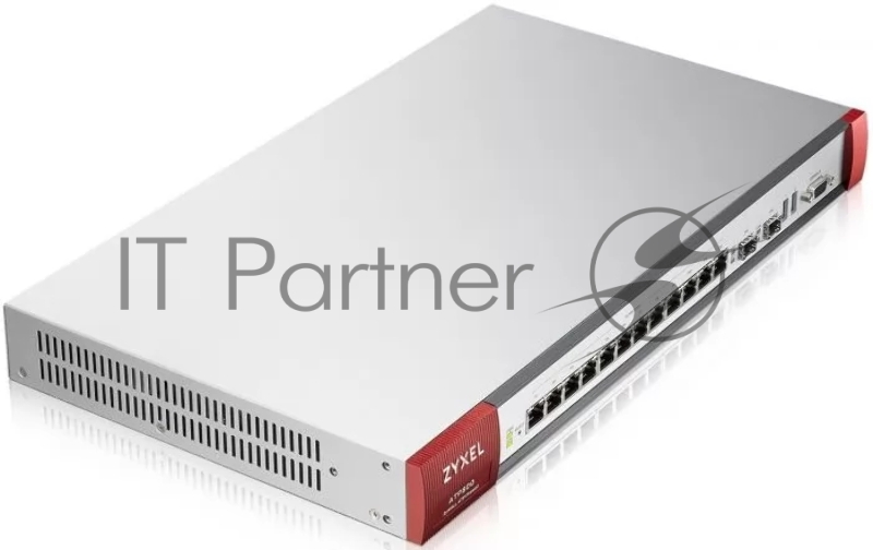 Межсетевой экран Zyxel ATP800, Rack, 12 конфигурируемых (LAN/WAN) портов GE, 2xSFP, 2xUSB3.0, AP Controller (8/520), Device HA Pro, NebulaFlex Pro, с подпиской Gold на 1 год (AS, AV, CF, IDP/DPI, Sand