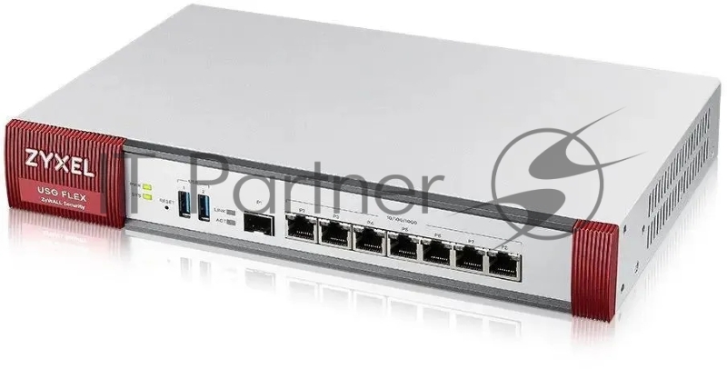 Межсетевой экран и Wi-Fi контроллер Zyxel USG FLEX 500 с подпиской Gold на 1 год (AS, AV, CF, IDP/DPI, Sandboxing, SecuReporter, Secure Wi-Fi, 72 AP), Rack, 7 конфигурируемых (LAN/WAN) портов GE, 1xSF