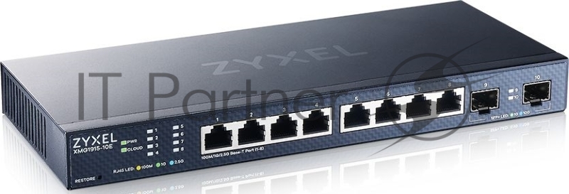 Мультигигабитный Smart L3 Lite коммутатор Zyxel NebulaFlex XMG1915-10E, 8xRJ-45: 1/2.5G, 2xSFP+, бесшумный (без вентилятора)