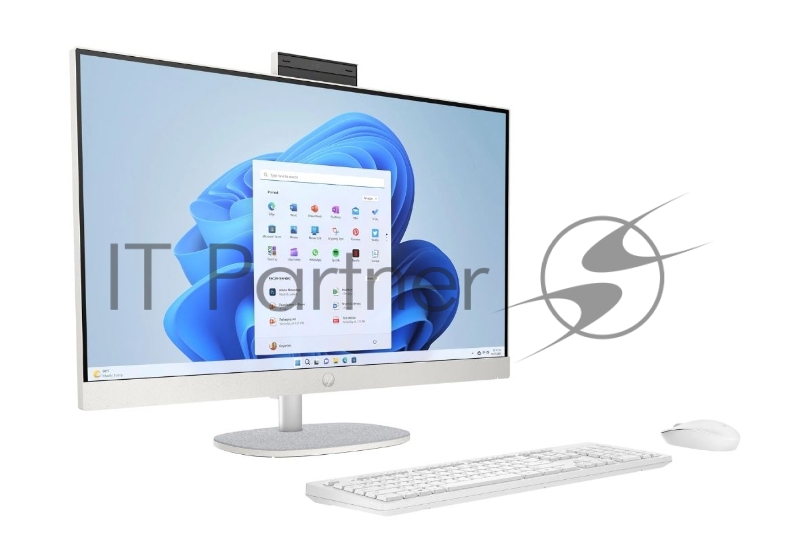 Моноблок HP 27-cr0008ci NT 27 FHD(1920x1080) Ryzen 5 7520U, 8GB LPDDR5 5500 (1x8GB), SSD 512Gb, AMD integrated graphics, noDVD,Rus/Eng kbd&mouse wireless, HD Webcam, Shell White, Win11Ru, 1Y Wty