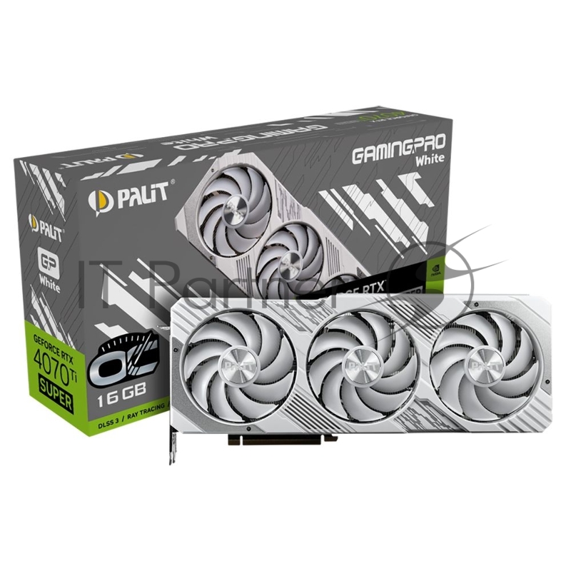 Видеокарта Palit RTX4070Ti SUPER GAMINGPRO WHITE OC 16GB GDDR6X 256bit 3-DP HDMI 3FAN