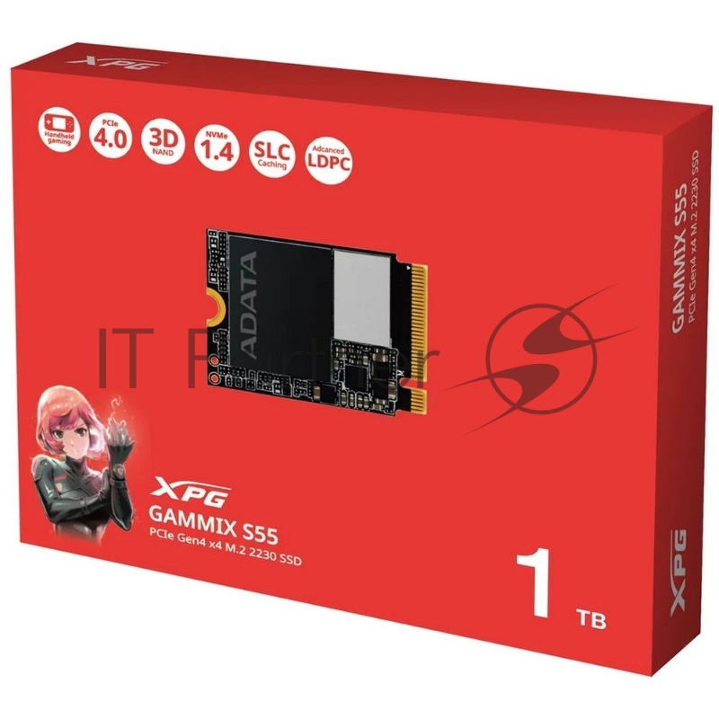 Твердотельный накопитель SSD ADATA M.2 2230 1TB XPG GAMMIX S55 PCIe Gen4x4 with NVMe 5000/3700, 3D ТLC NAND