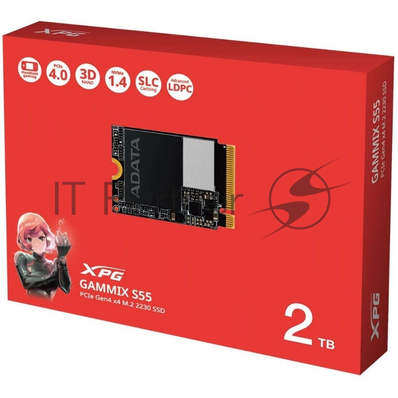 Твердотельный накопитель SSD ADATA M.2 2230 2TB XPG GAMMIX S55 PCIe Gen4x4 with NVMe 5000/3700, 3D ТLC NAND