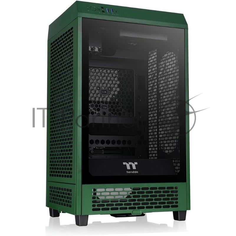 Корпус Thermaltake The Tower 200 Racing Green /Racing Green/Win/SPCC/Tempered Glass*1/CT140 Fan*2/Color Box
