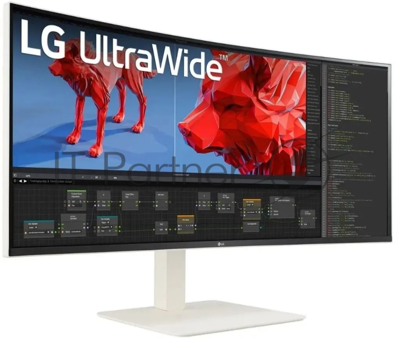 Монитор LG 38 UltraWide 38WR85QC-W белый NANO IPS LED 21:9 HDMI M/M матовая HAS Piv 600cd 178гр/178гр 3840x1600 144Hz FreeSync Premium Pro DP WQ+ USB 10.5кг