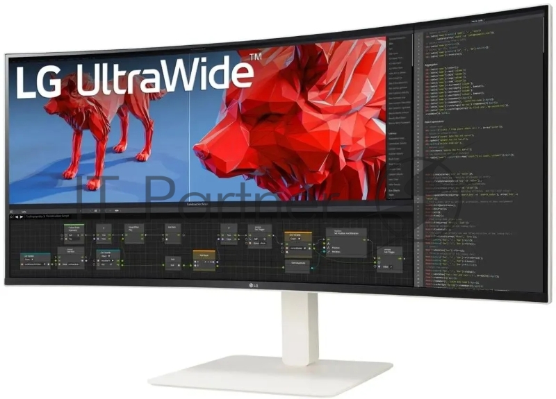 Монитор LG 38 UltraWide 38WR85QC-W белый NANO IPS LED 21:9 HDMI M/M матовая HAS Piv 600cd 178гр/178гр 3840x1600 144Hz FreeSync Premium Pro DP WQ+ USB 10.5кг