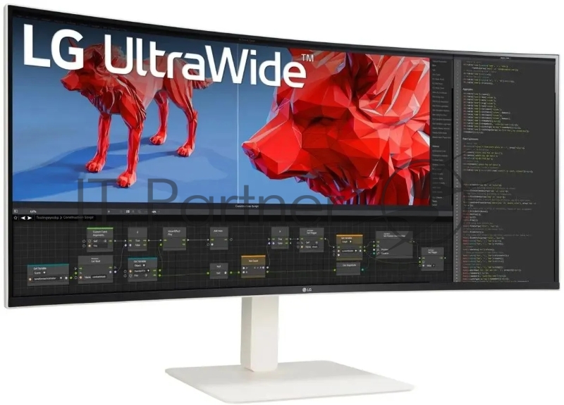 Монитор LG 38 UltraWide 38WR85QC-W белый NANO IPS LED 21:9 HDMI M/M матовая HAS Piv 600cd 178гр/178гр 3840x1600 144Hz FreeSync Premium Pro DP WQ+ USB 10.5кг