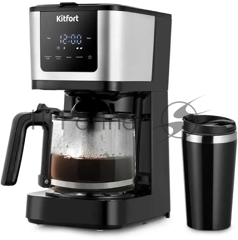 Кофеварка капельная Kitfort КТ-7217 900Вт черный/нержавеющая сталь