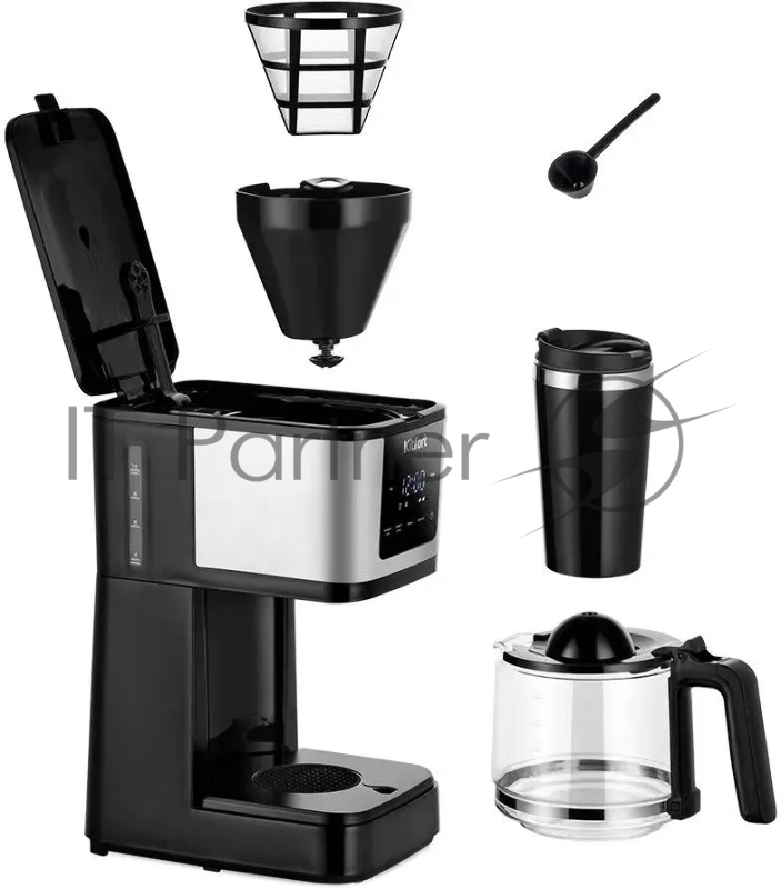 Кофеварка капельная Kitfort КТ-7217 900Вт черный/нержавеющая сталь