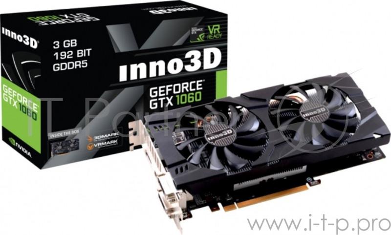 Видеокарта Inno3D GeForce GTX 1060 3ГБ N106F-2SDN-L5GS (GeForce GTX 1060, DDR5, 2xDVI, HDMI, DP) (PCI-E)