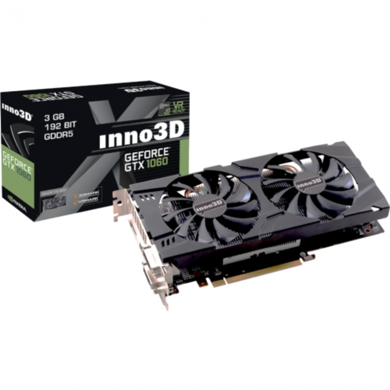Видеокарта Inno3D GeForce GTX 1060 3ГБ N106F-2SDN-L5GS (GeForce GTX 1060, DDR5, 2xDVI, HDMI, DP) (PCI-E)