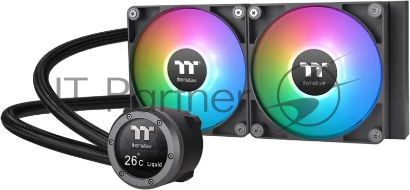 Система водяного охлаждения Thermaltake TH240 V2 Ultra ARGB Soc-AM5/AM4/1151/1200/1700 черный 4-pin 25.8dB Al+Cu LCD Ret (CL-W383-PL12SW-A)