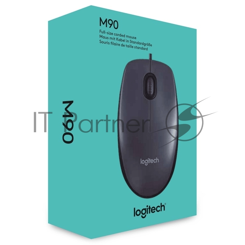 Мышь Logitech Mouse M90 Optical, USB Dark Grey RTL
