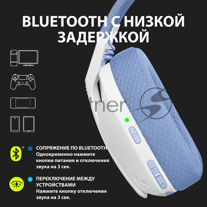 Гарнитура Logitech Headset G435 LIGHTSPEED Wireless Gaming WHITE - Retail