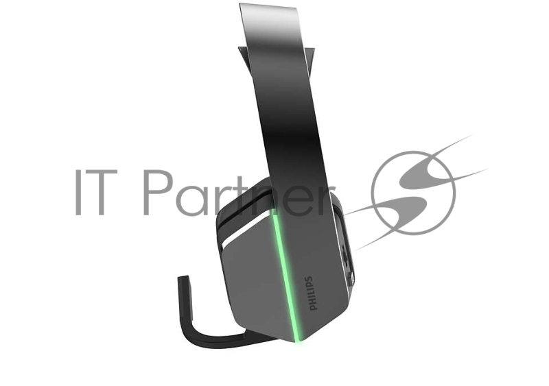 Игровая гарнитура Philips TAG5106BK, DTS Headphone:X 2.0, 2,4 ГГц беспроводное + BT5.2 + 3,5 мм, Излучатели 50 мм / LED-подсветка, Съемный однонаправленный микрофон, чёрный