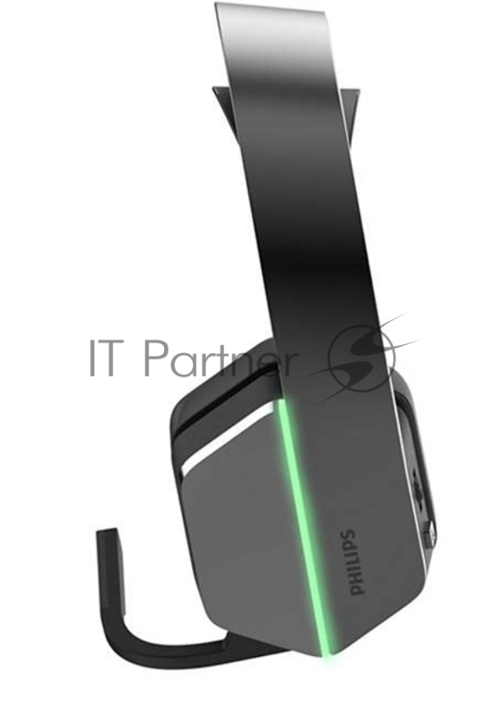 Игровая гарнитура Philips TAG5106BK, DTS Headphone:X 2.0, 2,4 ГГц беспроводное + BT5.2 + 3,5 мм, Излучатели 50 мм / LED-подсветка, Съемный однонаправленный микрофон, чёрный