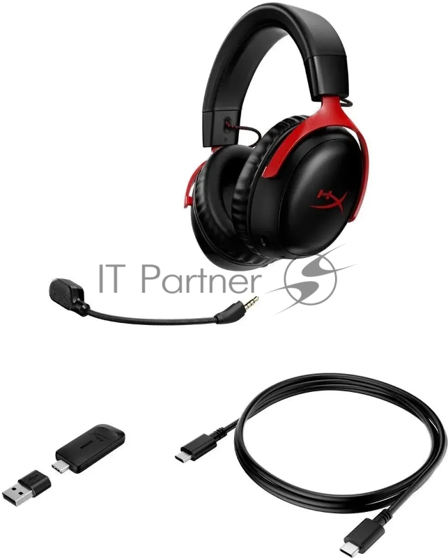 Наушники с микрофоном HyperX Cloud III черный/красный мониторные Radio оголовье (77Z46AA)