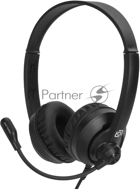 Наушники с микрофоном Оклик HS-M500 черный 1.8м накладные оголовье (1900379)