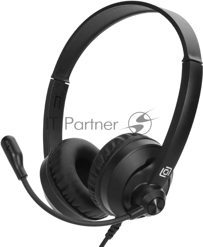 Наушники с микрофоном Оклик HS-M500 черный 1.8м накладные оголовье (1900379)