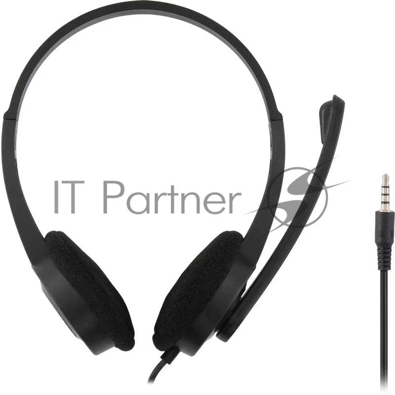 Наушники с микрофоном Оклик HS-M600 черный 1.8м накладные оголовье (1900372)