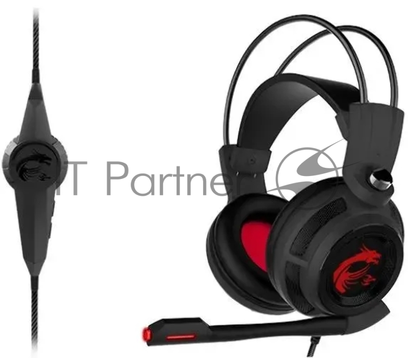 Наушники с микрофоном MSI DS502 черный 2м накладные USB оголовье (S37-0400120-SV1)