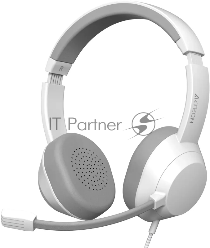 Наушники с микрофоном A4Tech Fstyler FH150U белый/серый 2м накладные USB оголовье (FH150U WHITE)