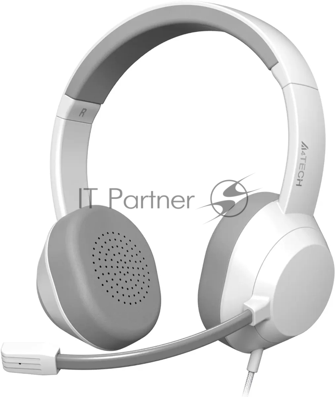 Наушники с микрофоном A4Tech Fstyler FH150U белый/серый 2м накладные USB оголовье (FH150U WHITE)