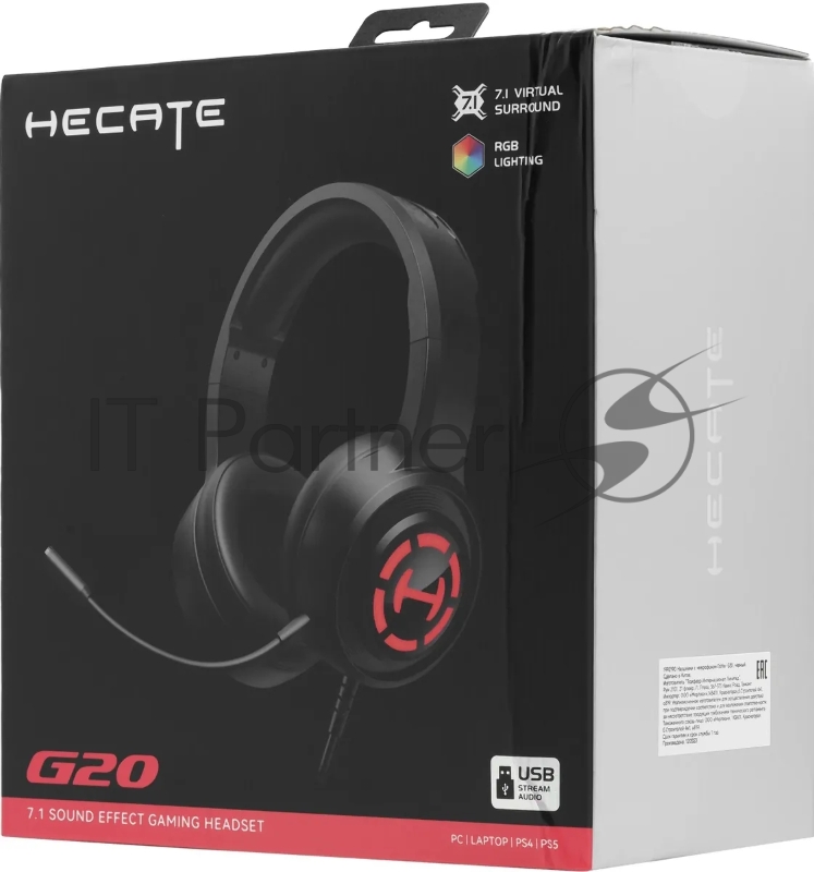 Наушники с микрофоном Edifier G20 черный 2.2м мониторные USB оголовье