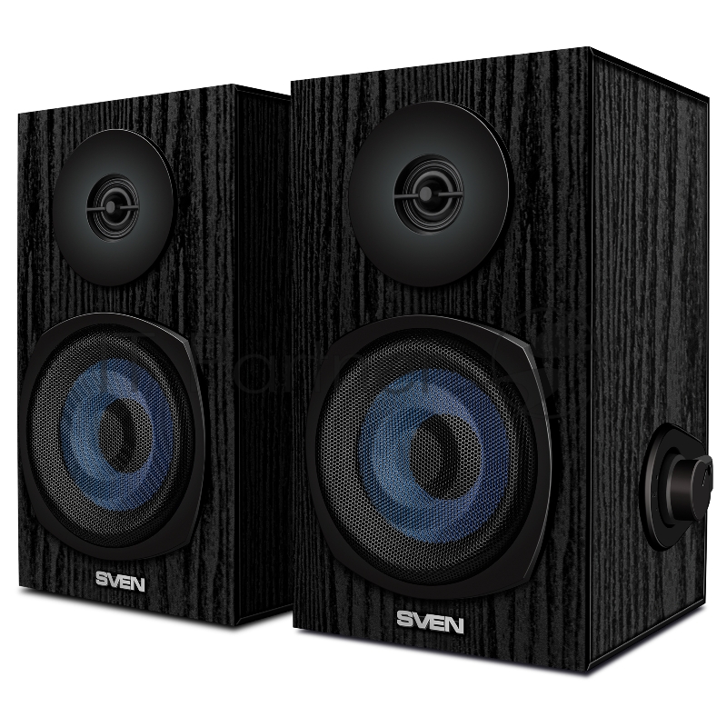 Колонки 2.0 SVEN SPS-576 чёрные (2x4W, Bluetooth, дерево)