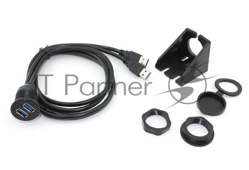 Кабель USB 3.0 двойной для монтажа на корпус 1 м влагозащищённый