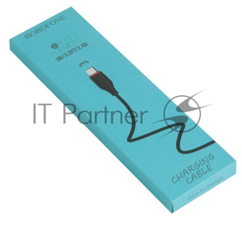 Кабель USB BOROFONE BX17 для Micro USB, 2.4A, длина 1м, черный