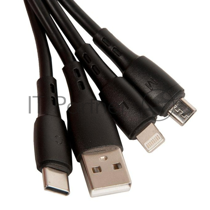 Кабель USB BOROFONE BX71 Shengda для Lightning, Micro USB, Type-C, 2.0A, длина 1м, черный