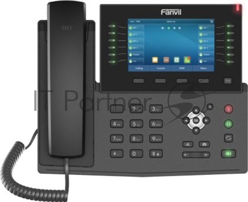 Телефон IP Fanvil X7C 20 линий, цветной экран 5, HD, Opus, 10/100/1000 Мбит/с, USB, Bluetooth, PoE