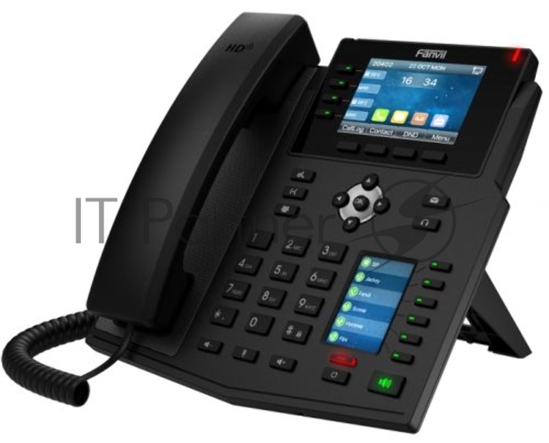 Телефон IP Fanvil X5U 16 линий, цветной экран 3.5 + доп. цветной экран 2.4, HD, Opus, 10/100/1000 Мбит/с, USB, Bluetooth, PoE